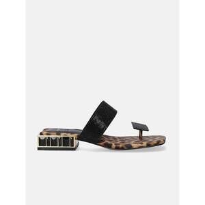 NEW EXE women's flat sandal in leopard black